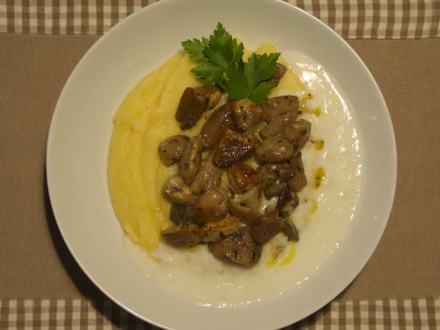 Polenta con fonduta e funghi porcini - Bertazzoni